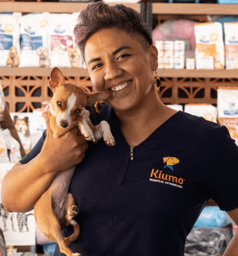 Médico veterinario con un perro